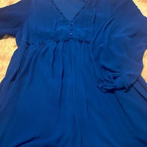 Ladies long sleeve royal blue dress